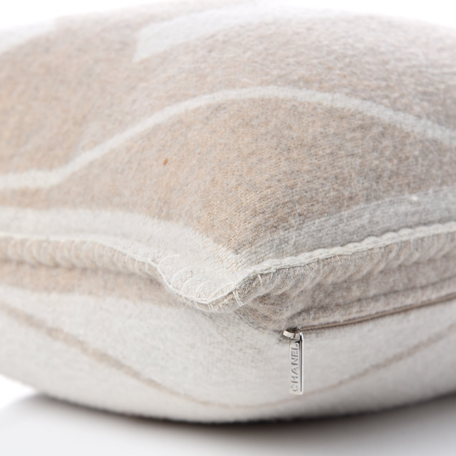 Chanel Merino Wool Cashmere CC Pillow Beige Off White 8 of 11