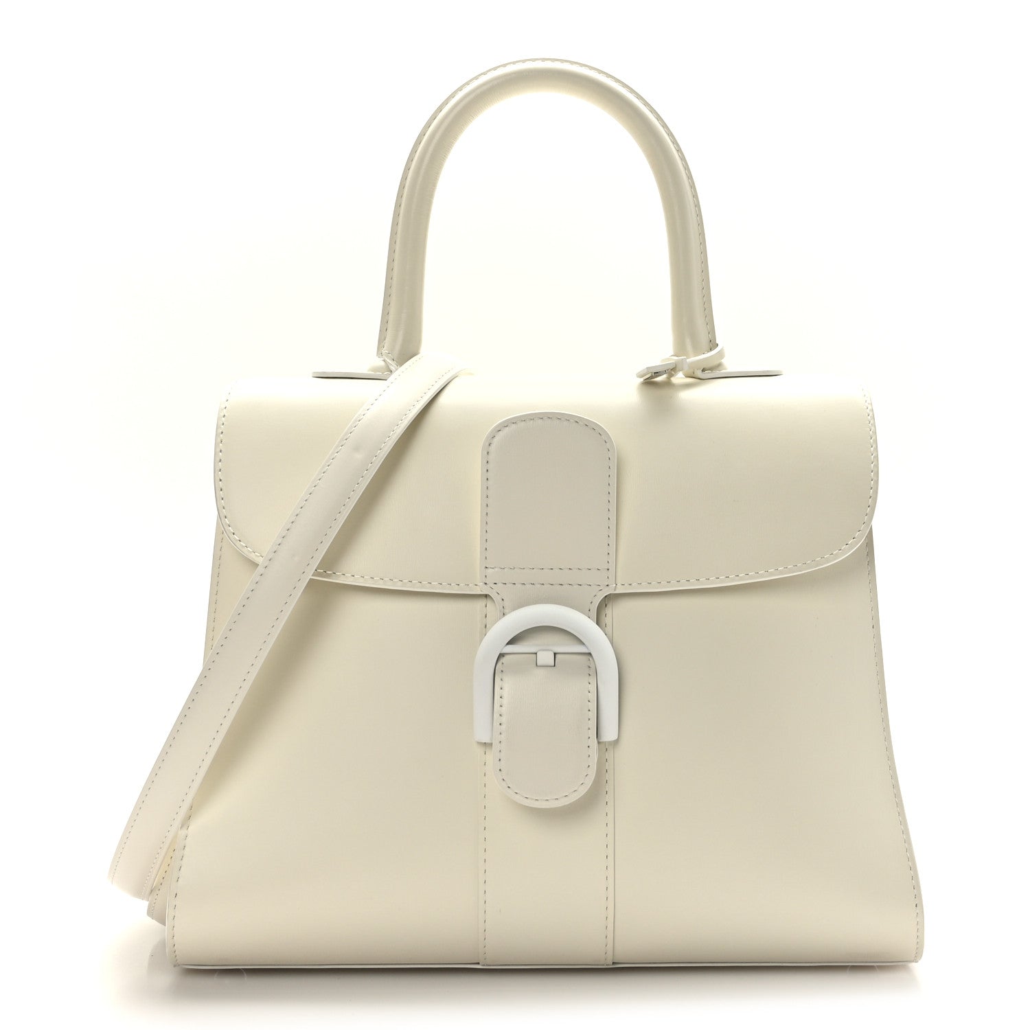 Delvaux Box Calfskin MM Brillant Satchel Ivory 1 of 8