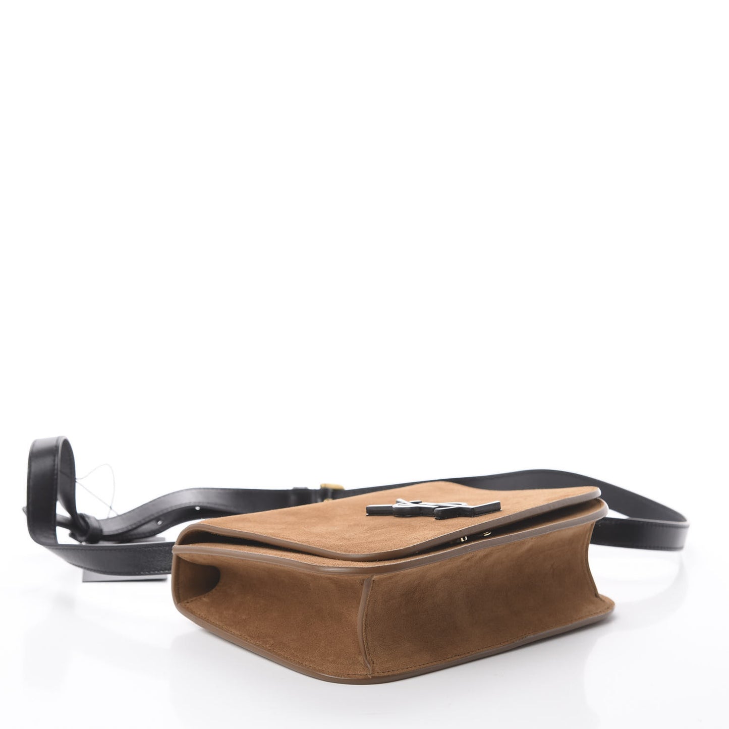 Suede Monogram Small Spontini Saddle Bag Brown