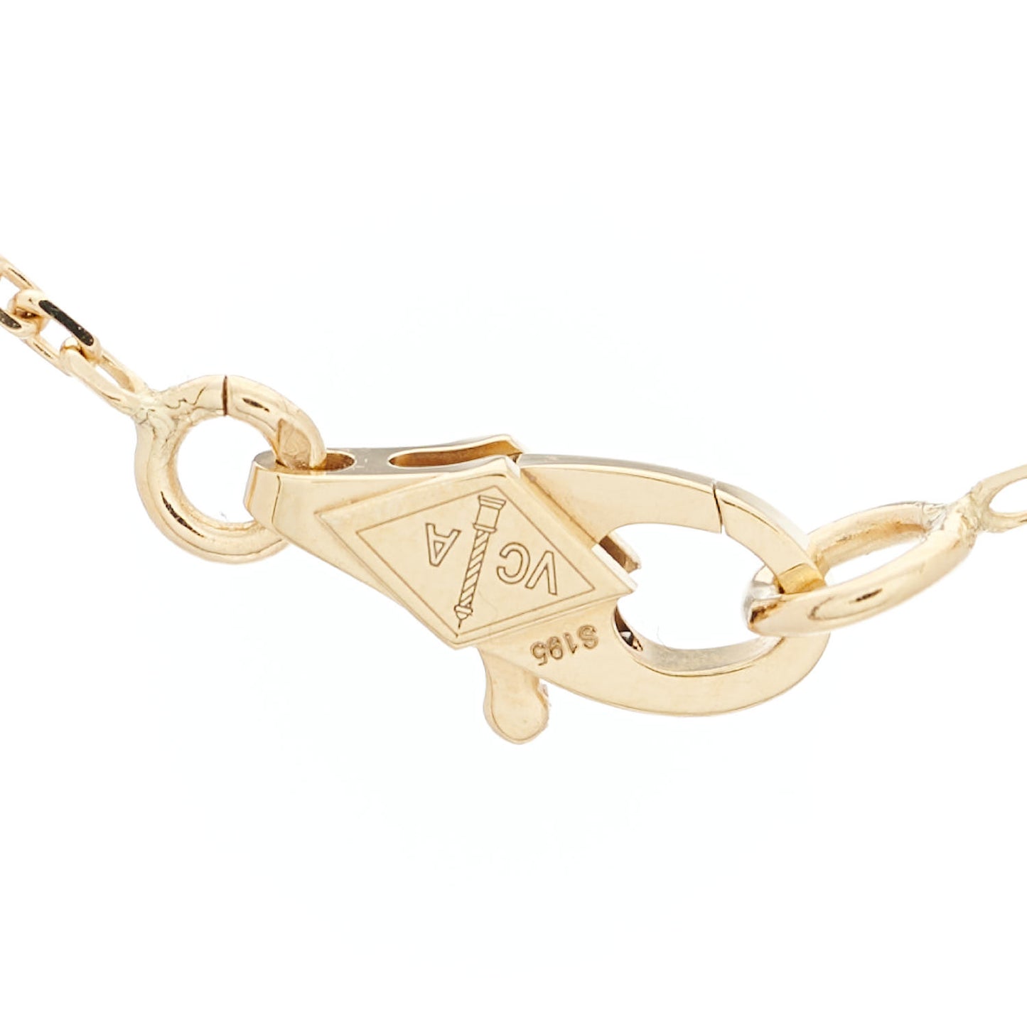 18K Yellow Gold Mother of Pearl Sweet Alhambra Butterfly Pendant Necklace