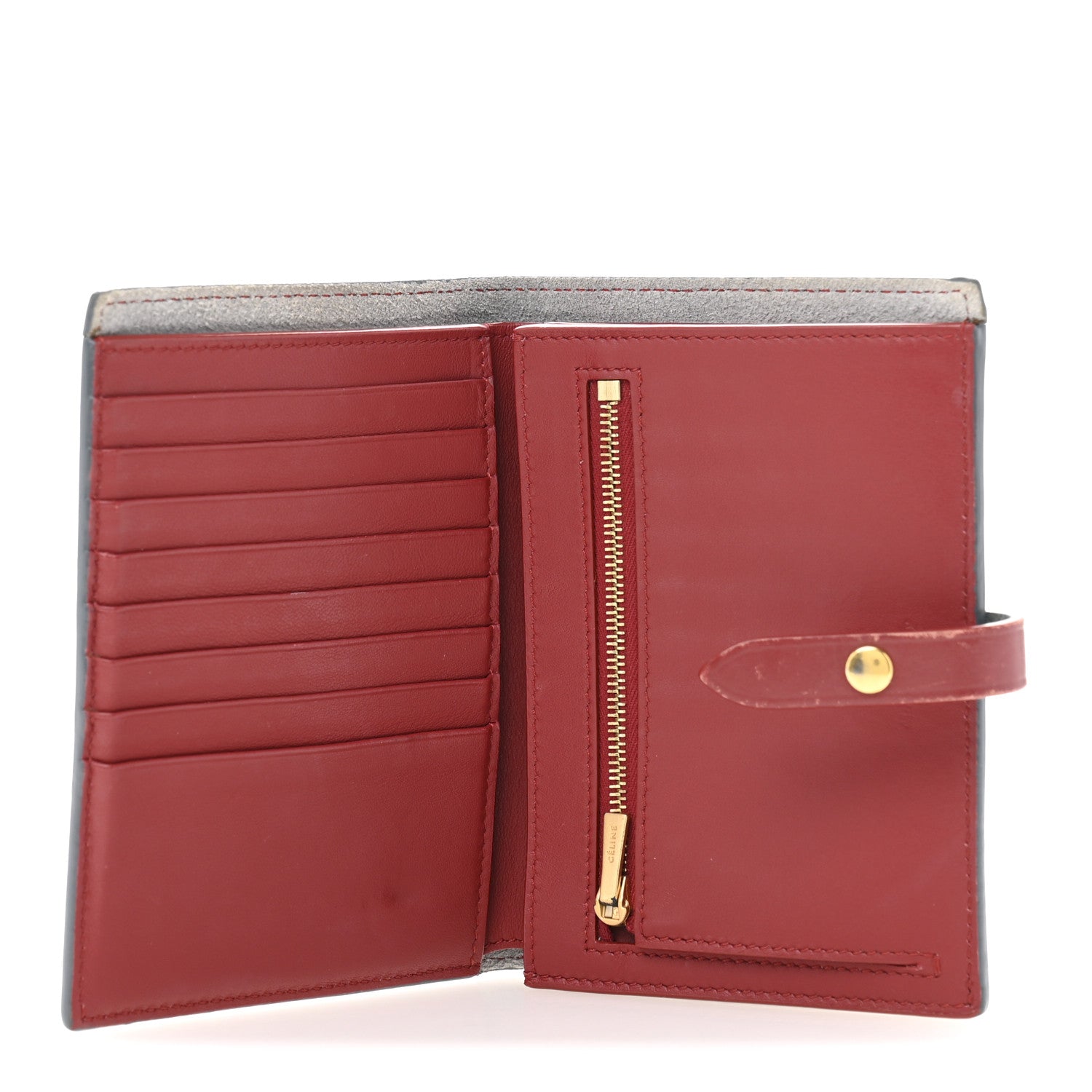 Celine Grained Calfskin Medium Multifunction Strap Wallet Blue 5 of 10