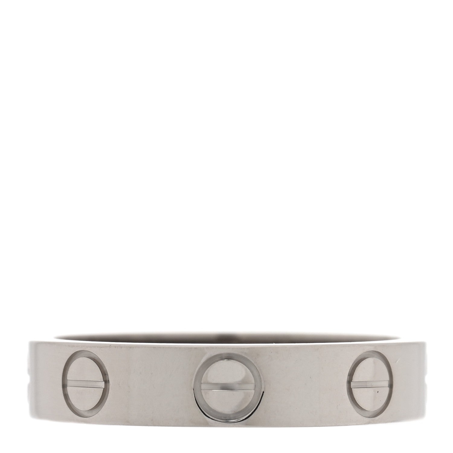 Cartier 18K White Gold 3.5mm LOVE Wedding Band Ring 48 4.5 3 of 5
