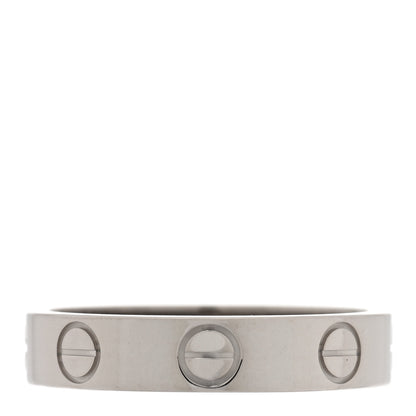 Cartier 18K White Gold 3.5mm LOVE Wedding Band Ring 48 4.5 3 of 5