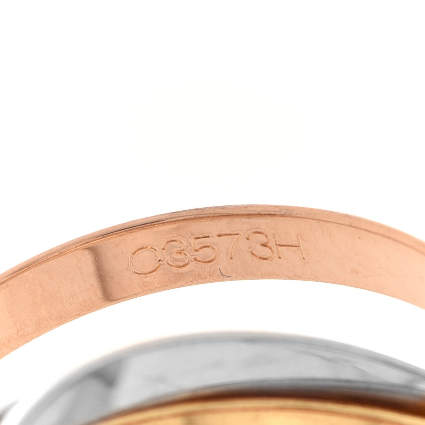 18K Pink Yellow White Gold Les Must De Cartier Trinity Five Band Ring 51 5.75