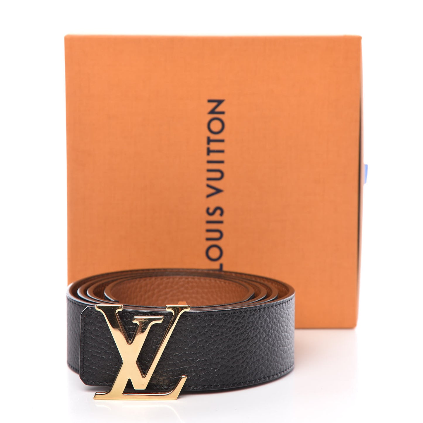 Taurillon Calfskin 40mm LV Initiales Reversible Belt 110 44 Black