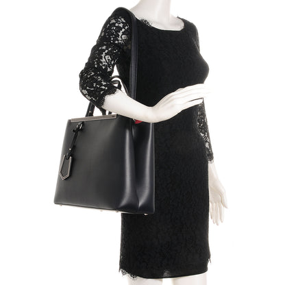 Fendi Vitello Dolce Marmol Regular 2Jours Tote Blue Notte Papavero 2 of 12