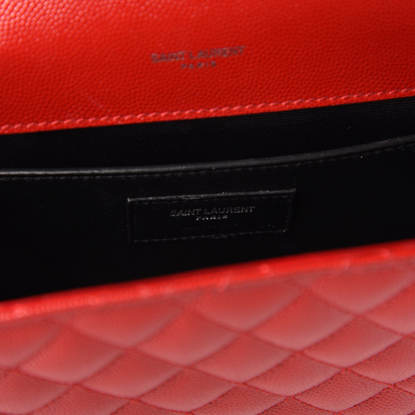 Grain De Poudre Textured Mixed Matelasse Triquilt Medium Monogram Satchel New Red