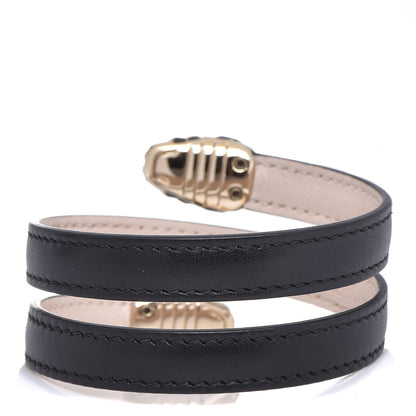 Bulgari Calfskin Serpenti Forever Double Coil Cleopatra Bracelet Black 3 of 6