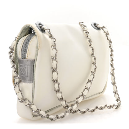 Chanel Canvas Sport Camellia Flap White 3 of 10