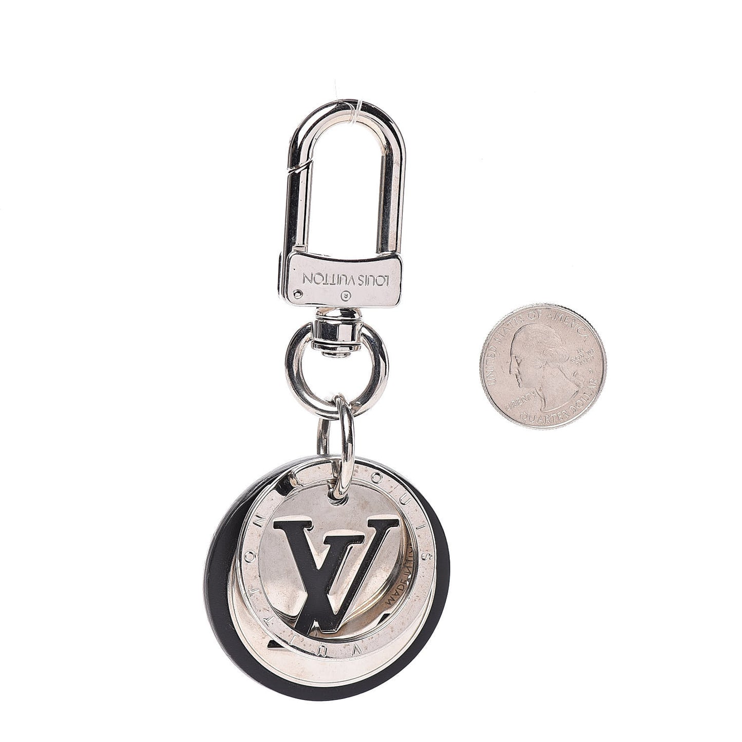 LV Circle Bag Charm Key Holder Silver