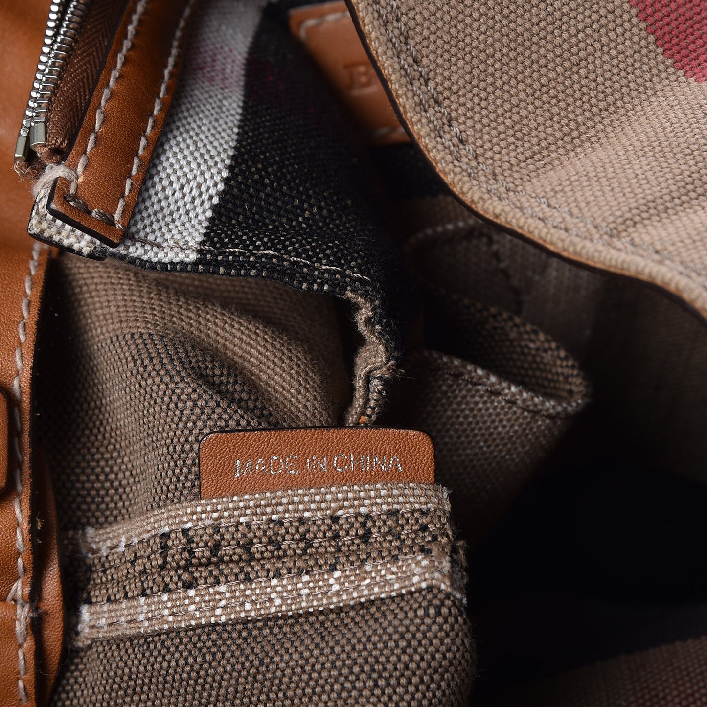 Canvas Mega Check Medium Susanna Hobo Saddle Brown