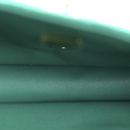 Chanel Wool Jersey Quilted Flap Clutch Green 5 of 7