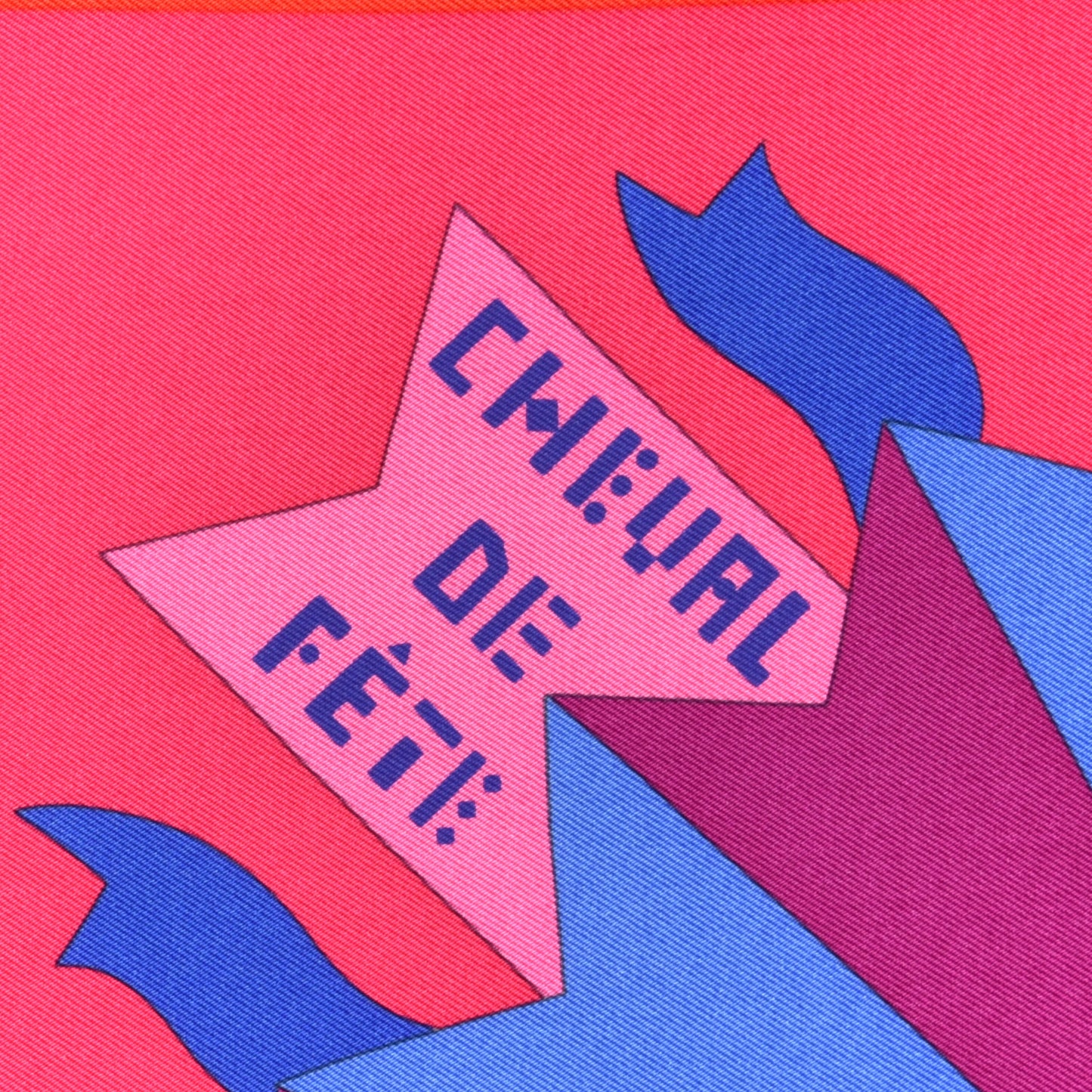 Silk Cheval De Fete Scarf 90 Fuchsia Rouge Multicolor