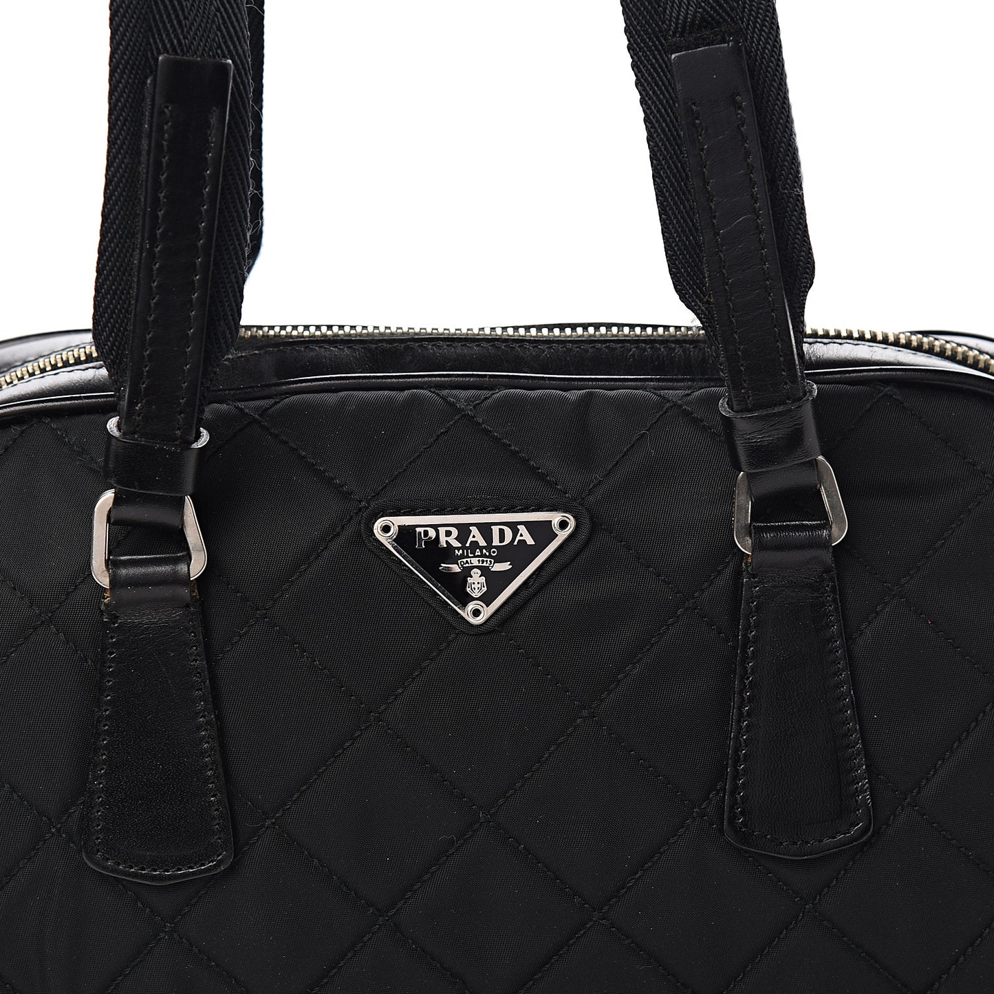 Nylon Tessuto Impuntu Quilted Shoulder Bag Black