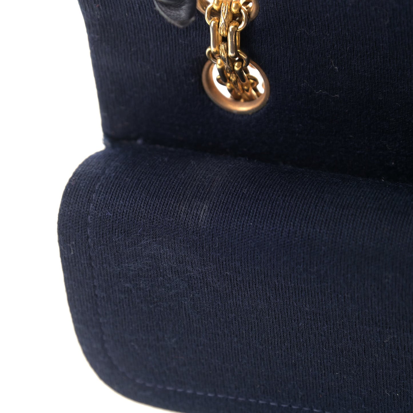 Jersey Quilted Medium Bijoux Chain Double Flap Navy