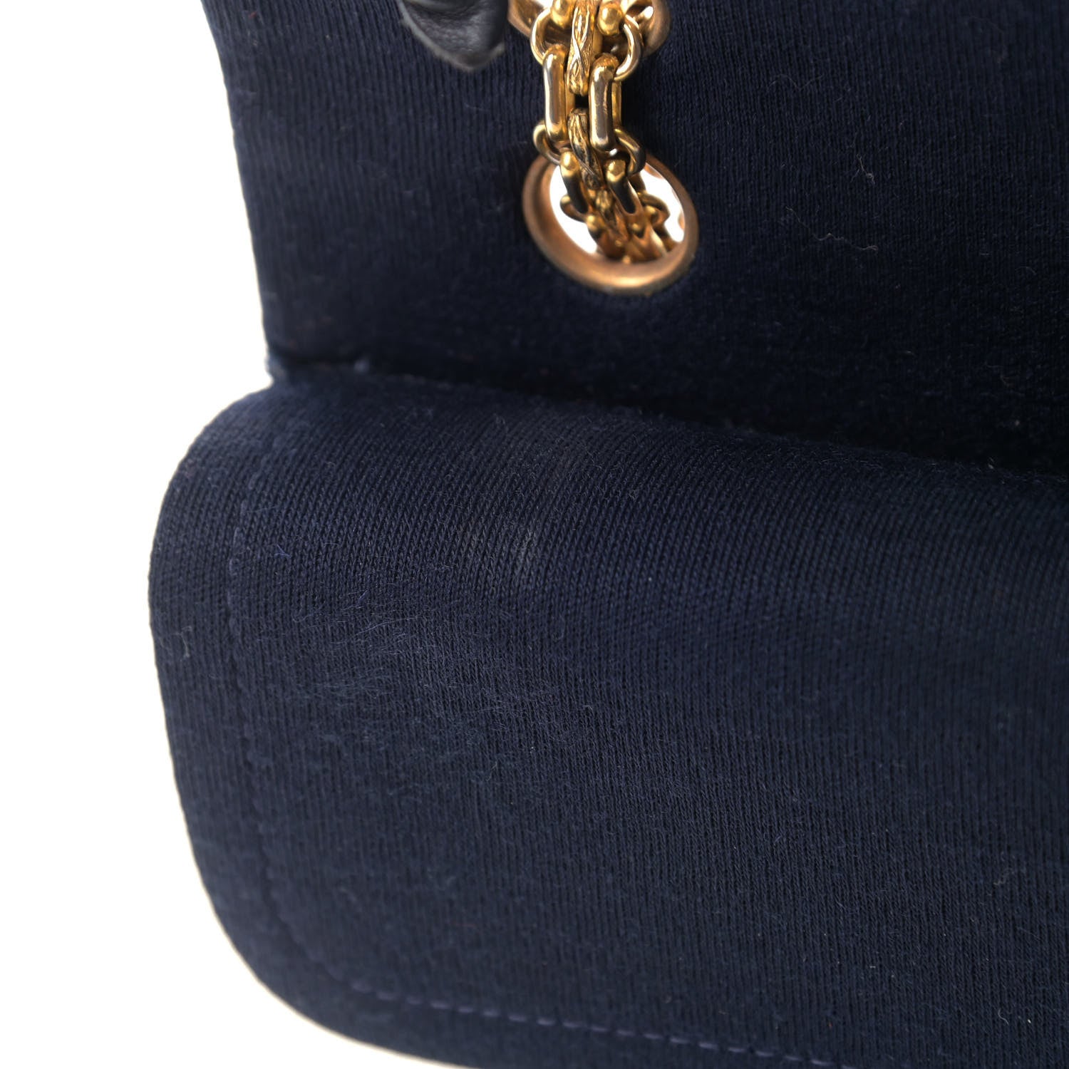 Chanel Jersey Quilted Medium Bijoux Chain Double Flap Navy 7 of 9
