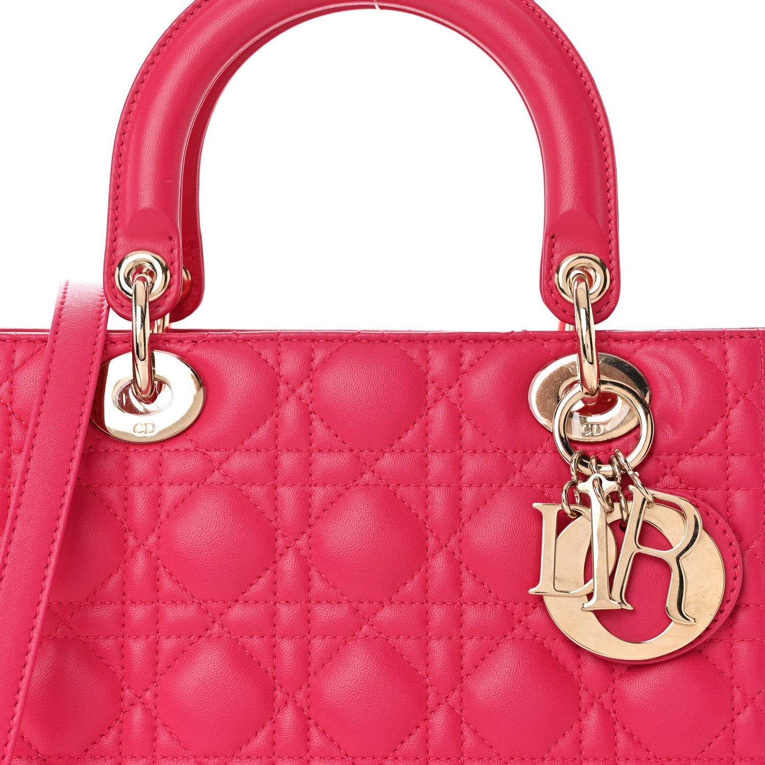 Christian Dior Lambskin Cannage Medium Lady Dior Pink 8 of 10