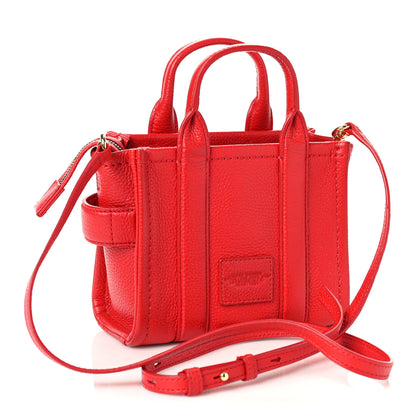 Marc Jacobs Grained Calfskin Micro The Tote Bag True Red 3 of 10