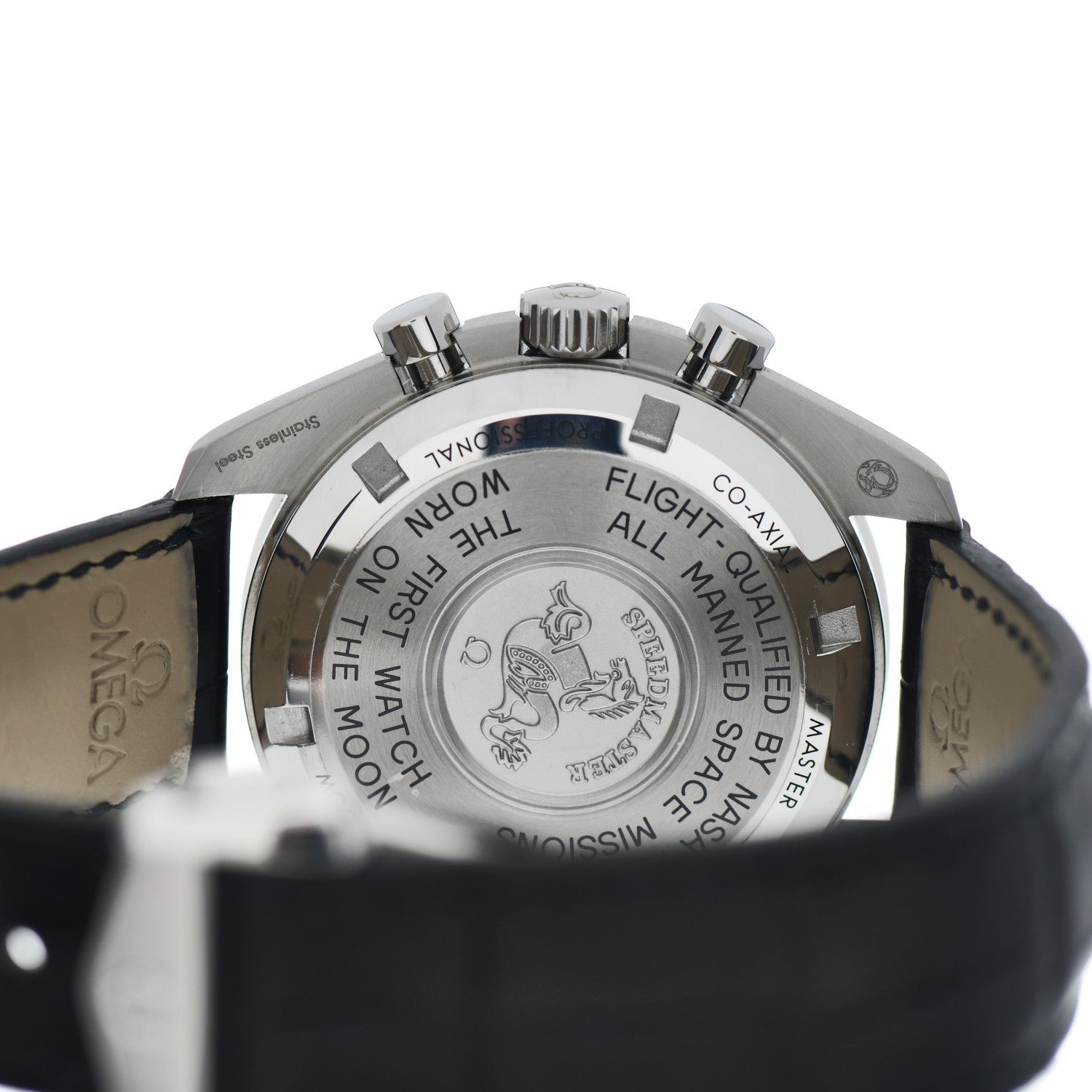 Omega Stainless Steel Alligator 42mm Speedmaster Moonwatch Professional Chronograph Manual Winding Watch Black 311.33.42.30.01.001 4 of 5
