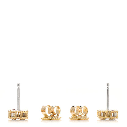 Roberto Coin 18K Yellow Gold Diamond Small Princess Flower Stud Earrings 3 of 5