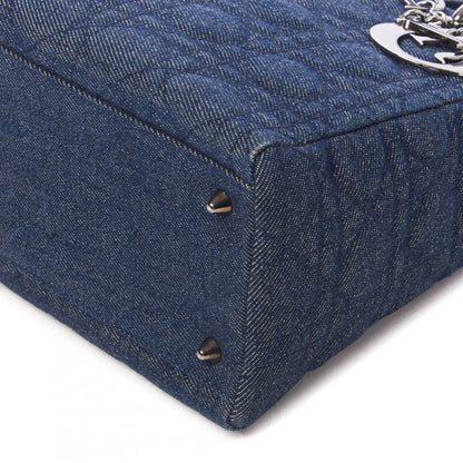 Christian Dior Denim Cannage Medium Lady Dior Blue 5 of 8