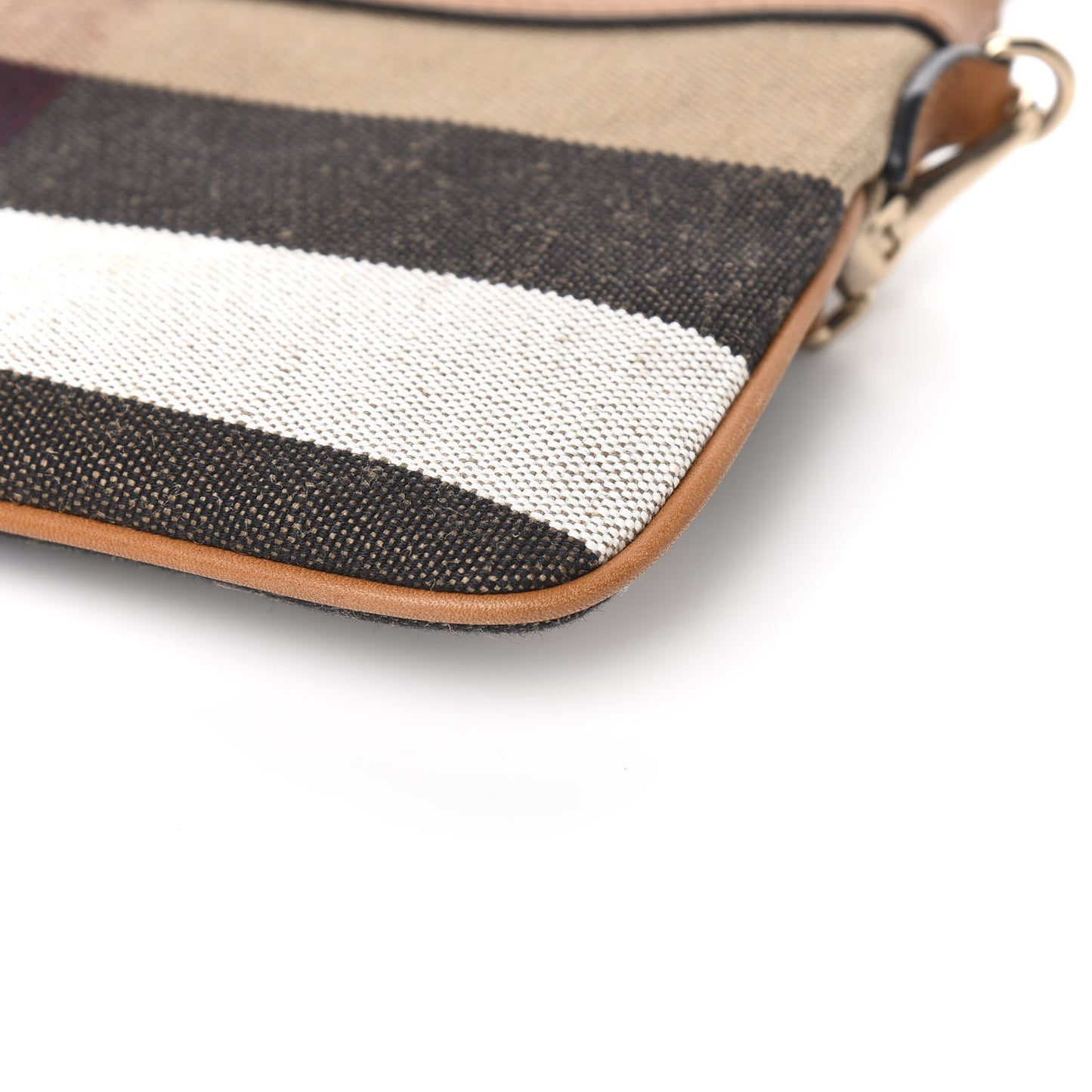 Mega Check Peyton Crossbody Clutch Bag Saddle Brown
