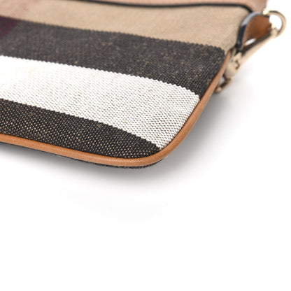 Burberry Mega Check Peyton Crossbody Clutch Bag Saddle Brown 10 of 11