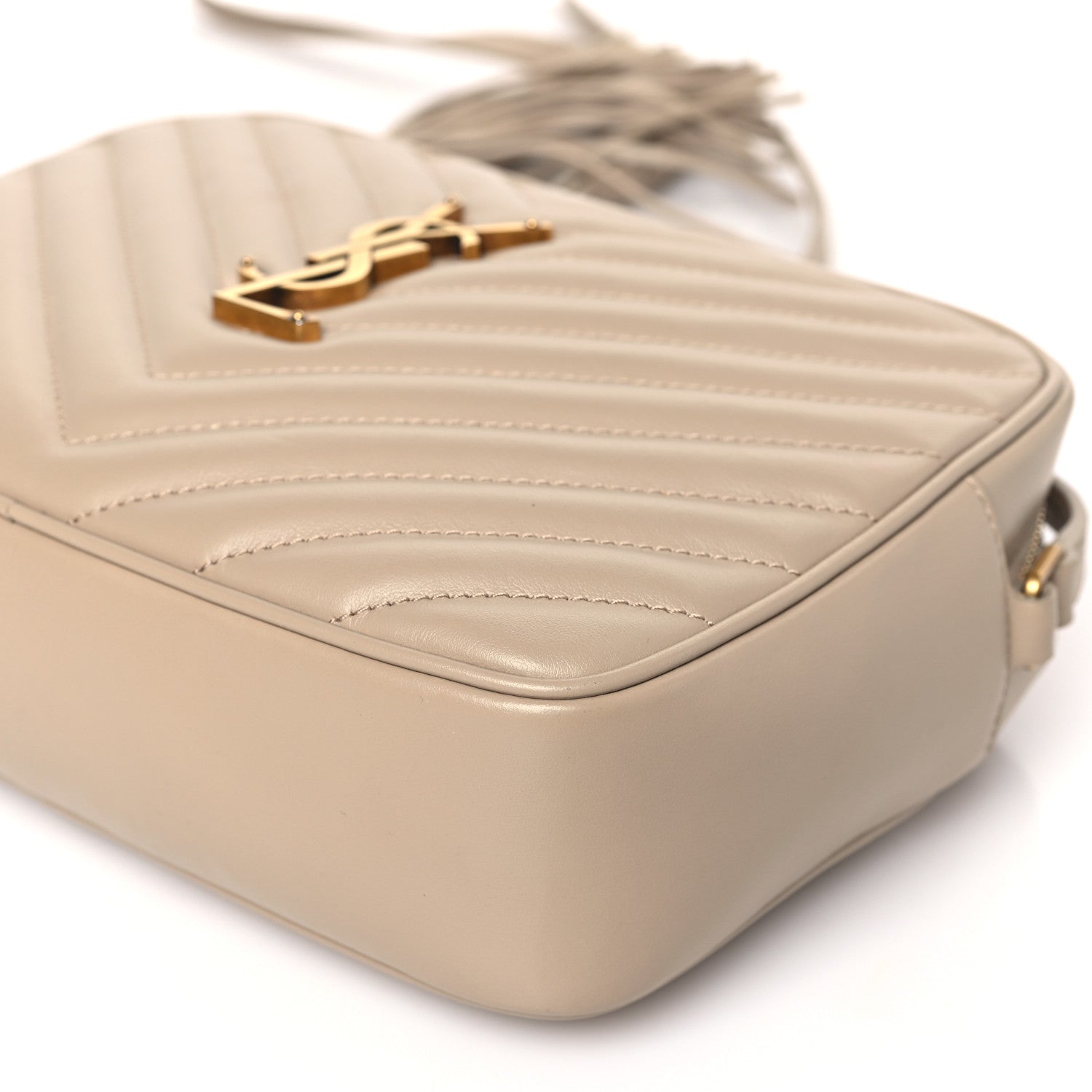 Saint Laurent Calfskin Matelasse Monogram Lou Camera Bag Dark Latte 9 of 9