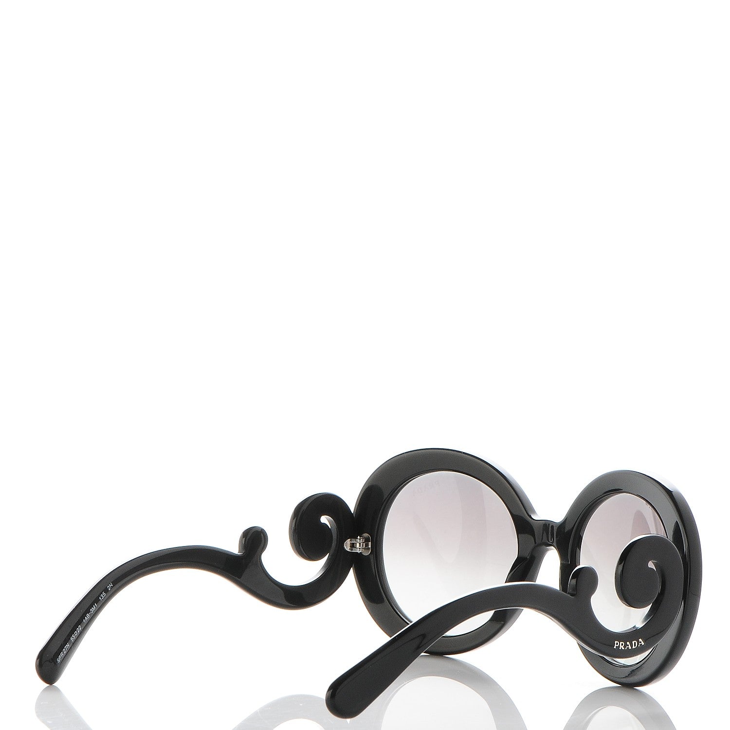 Prada Baroque Sunglasses SPR 27N Black 4 of 7