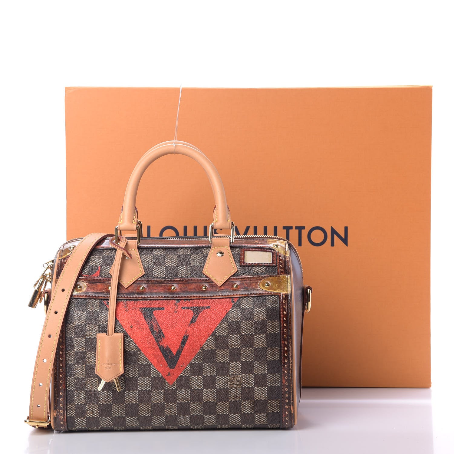 Louis Vuitton Transformed Damier Ebene Time Trunk Speedy Bandouliere 25 Black 11 of 11