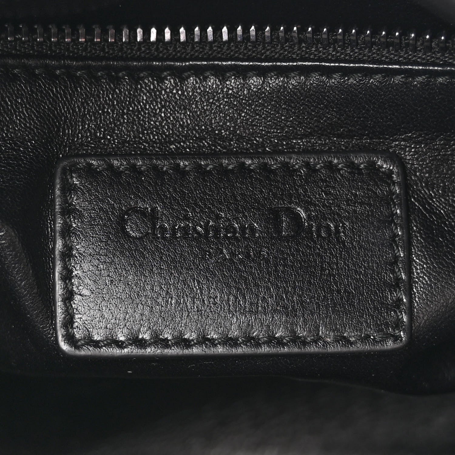 Christian Dior Lambskin Satin Sequin Floral Mini Lady Dior Black 7 of 13