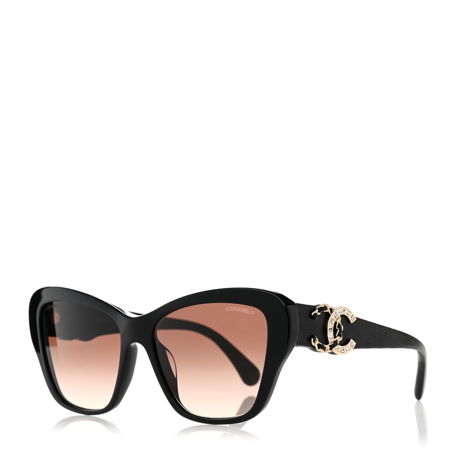 Acetate Lambskin CC Sunglasses 5457-Q-A Black