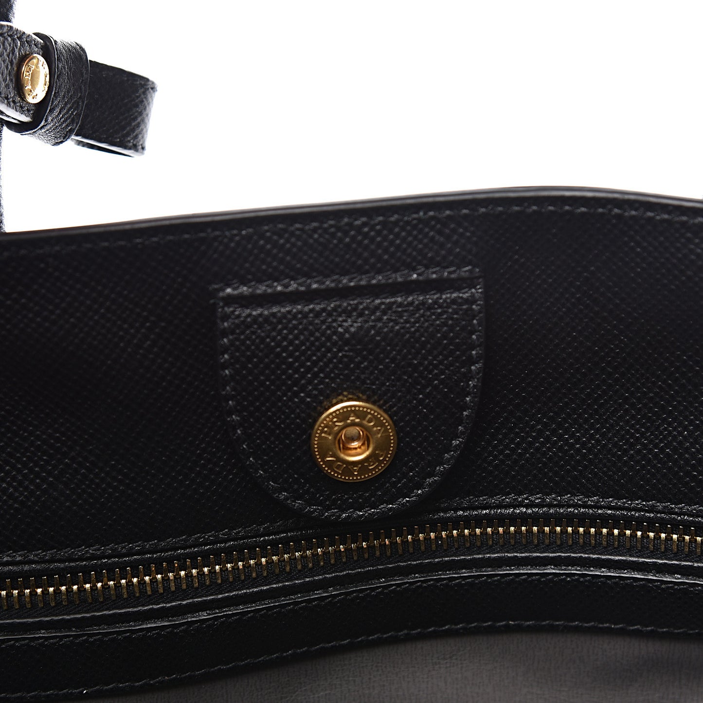 Saffiano Cuir Front Pocket Tote Black