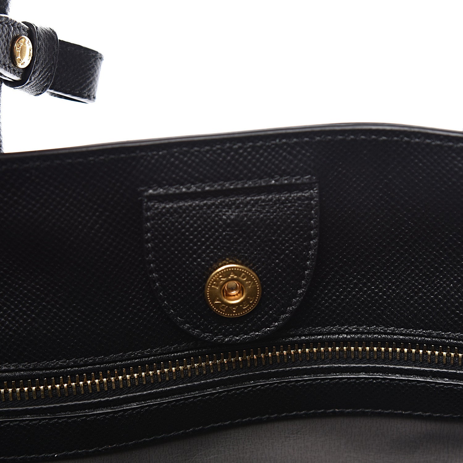 Prada Saffiano Cuir Front Pocket Tote Black 11 of 20