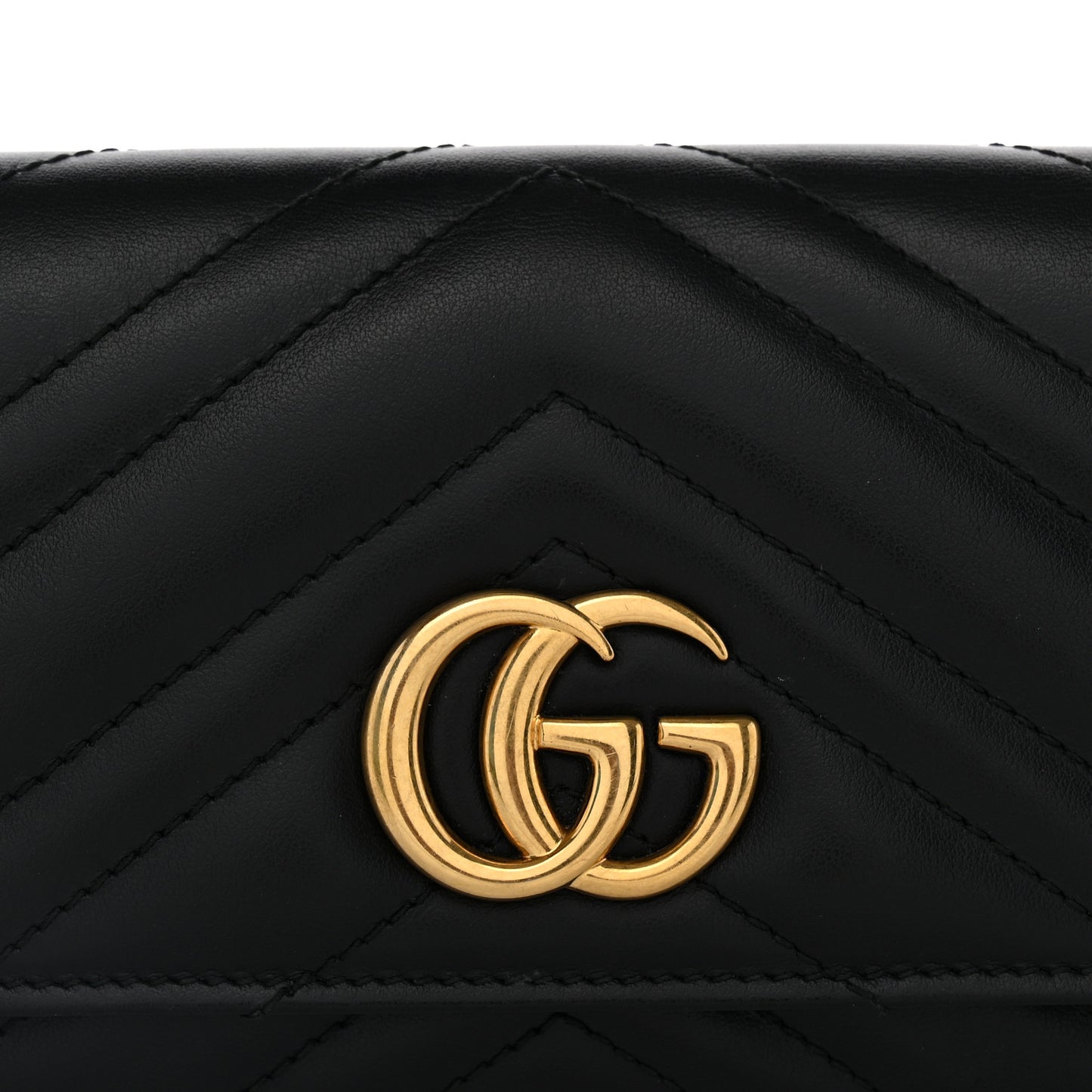 Calfskin Matelasse GG Marmont Continental Wallet Black