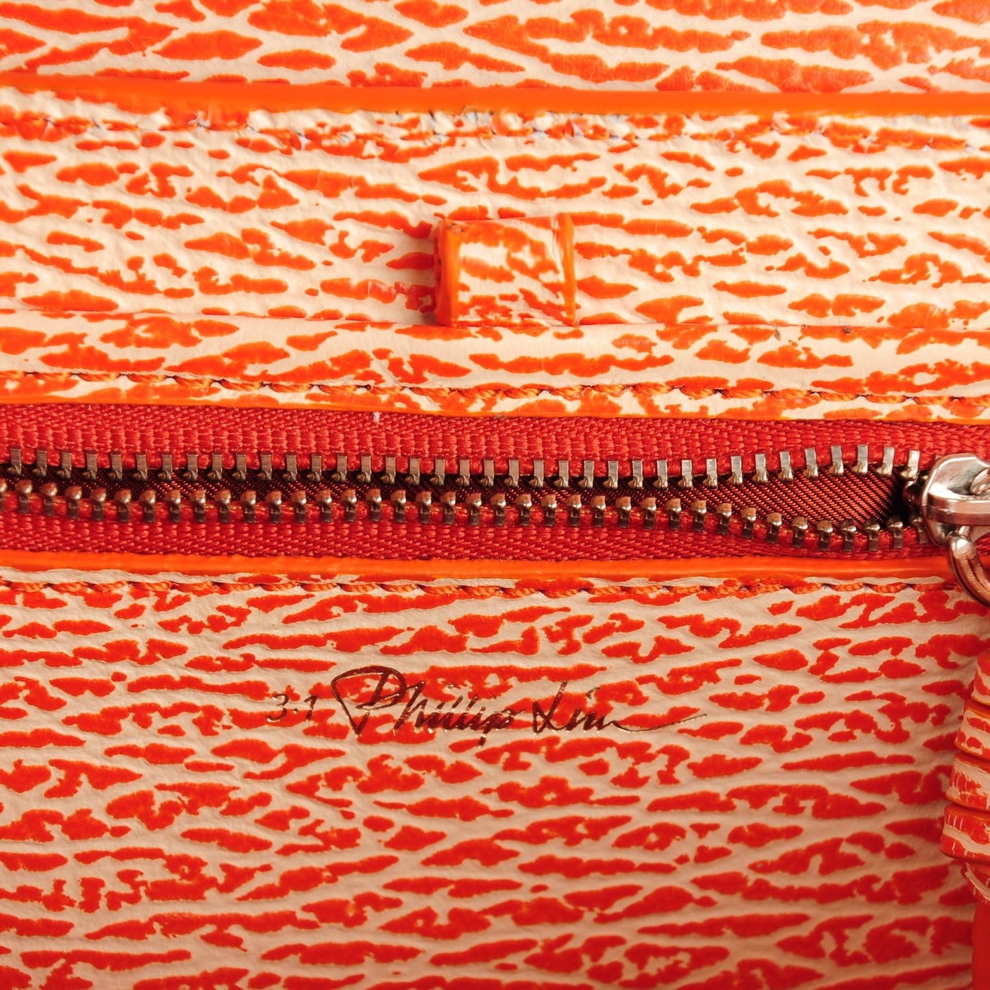 3.1 Textured Calfskin Mini Pashli Satchel Nude Orange