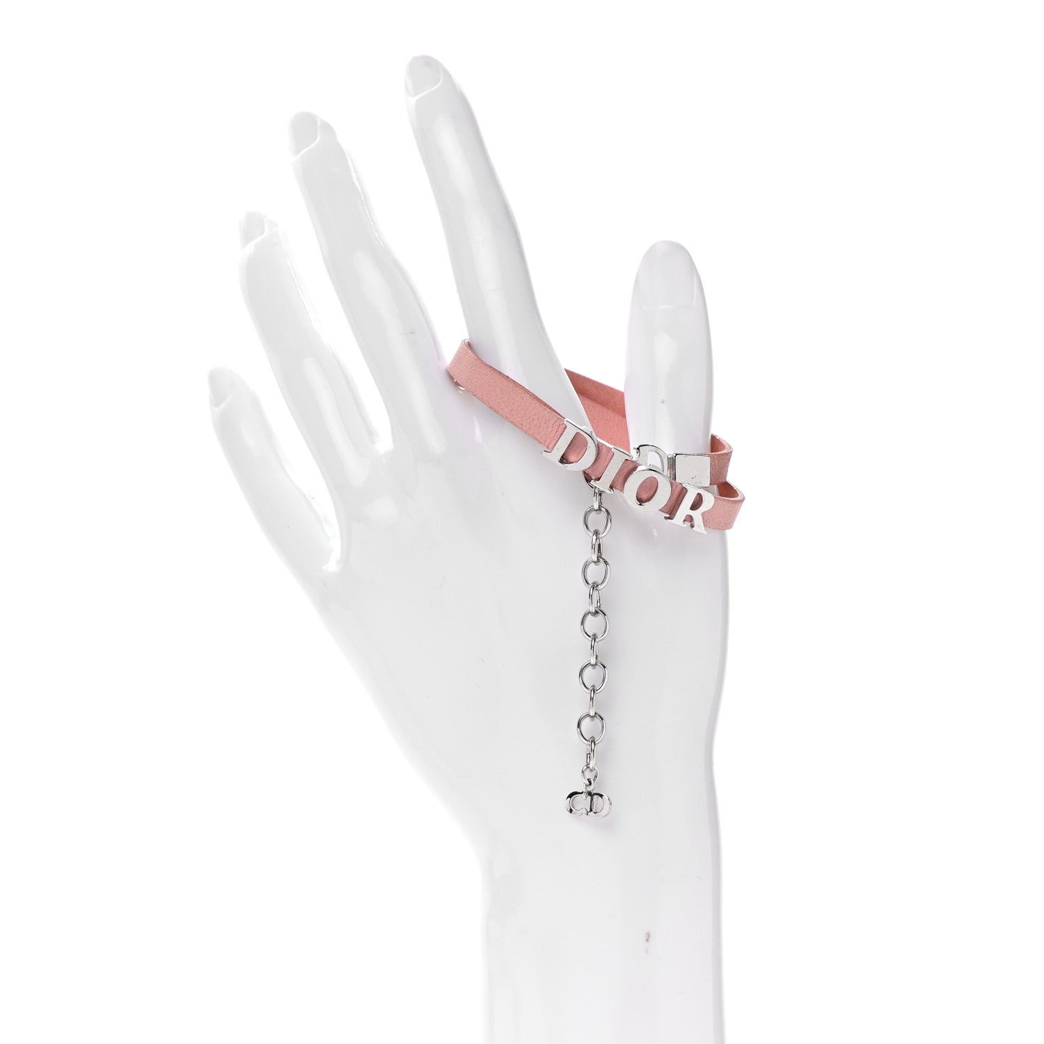 Christian Dior Calfskin Logo Double Bracelet Pink 2 of 4