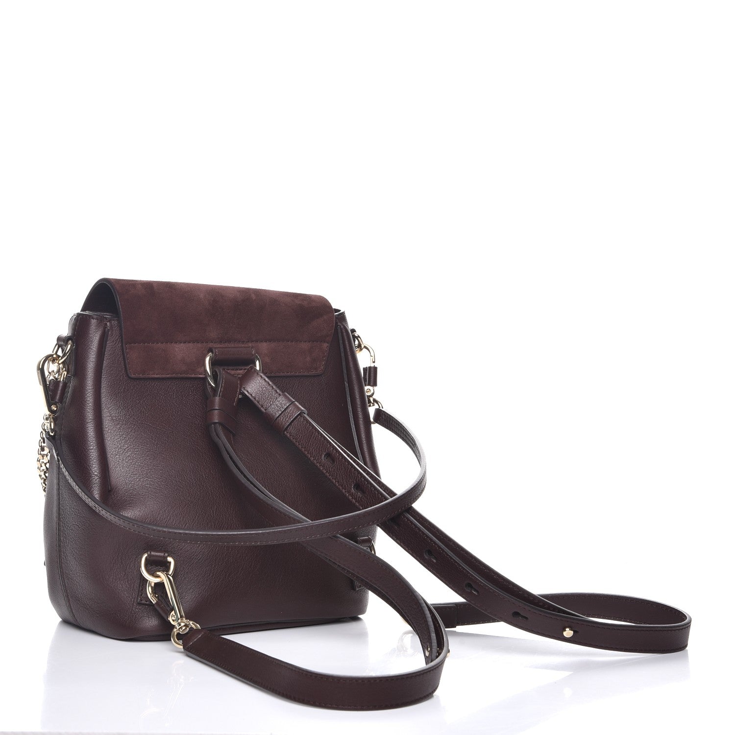 Chloe Suede Calfskin Small Faye Backpack Carbon Brown 3 of 7