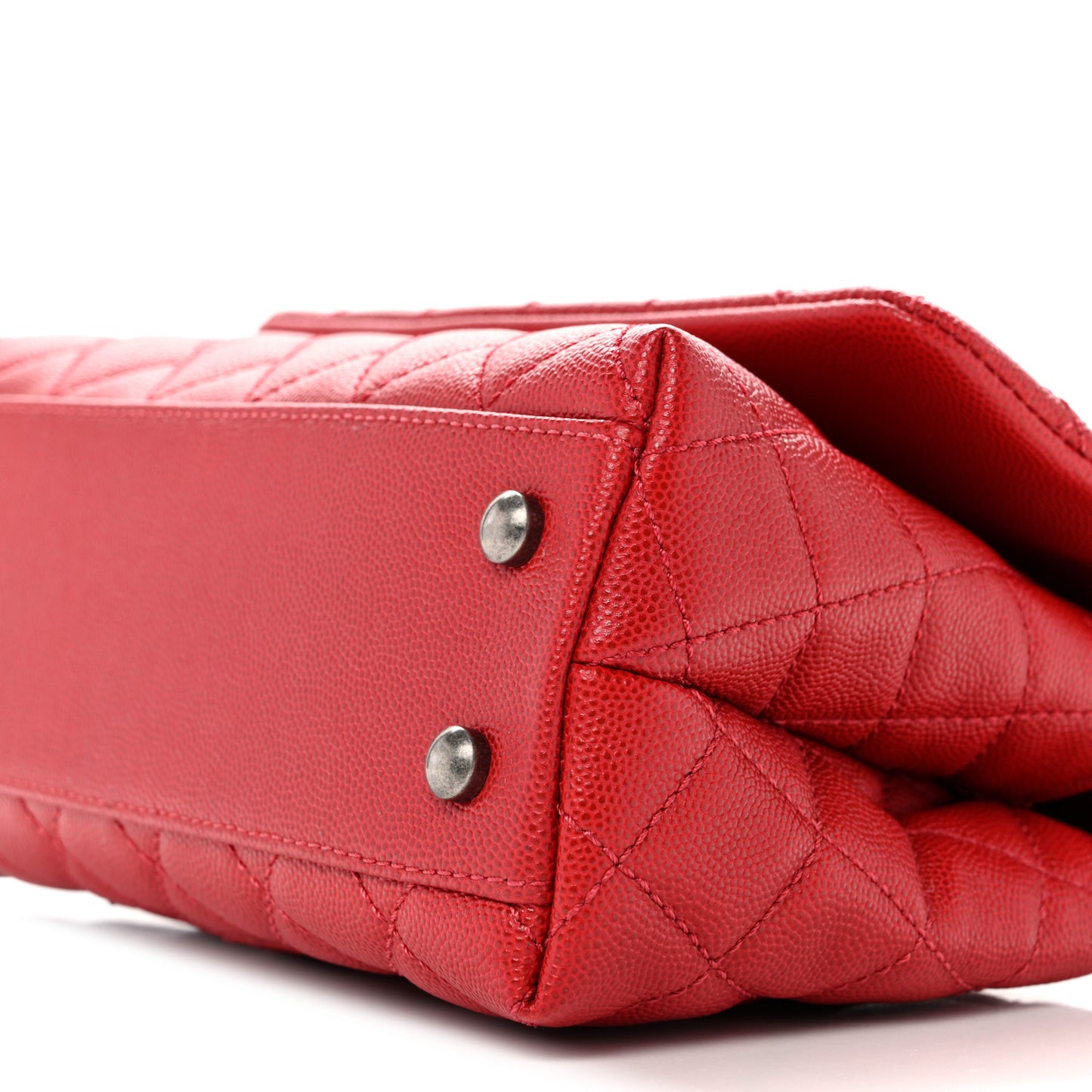 Caviar Quilted Mini Coco Handle Flap Red