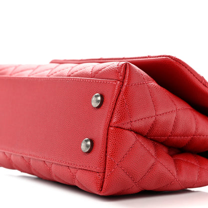 Chanel Caviar Quilted Mini Coco Handle Flap Red 10 of 12
