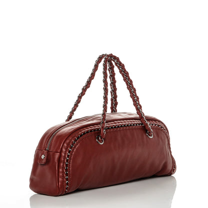 Chanel Smooth Calfskin Petit Luxe Ligne Bowler Red 3 of 7