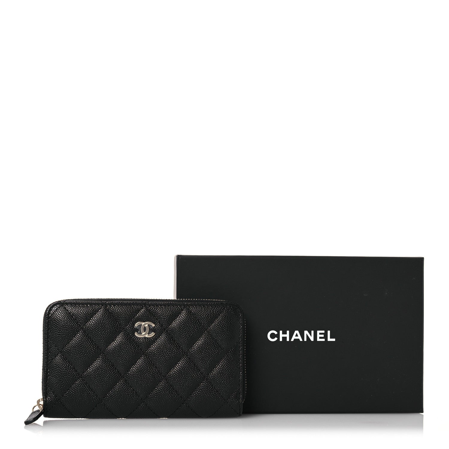 Chanel Caviar Quilted Medium Zip Around Wallet Black 12 of 13