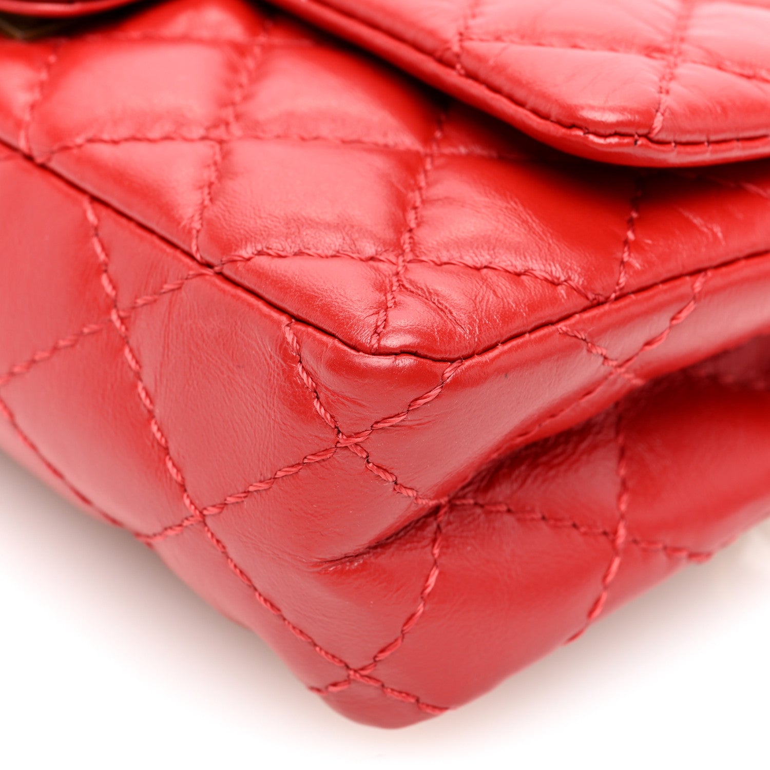 Chanel Aged Calfskin Quilted 2.55 Reissue Flap Belt Bag Red 10 of 10