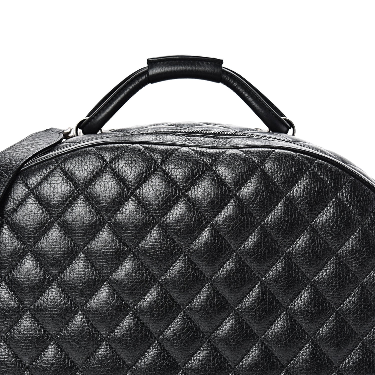 Chanel Calfskin Quilted Large Airlines Round Trip Bowling Bag Black 7 of 10