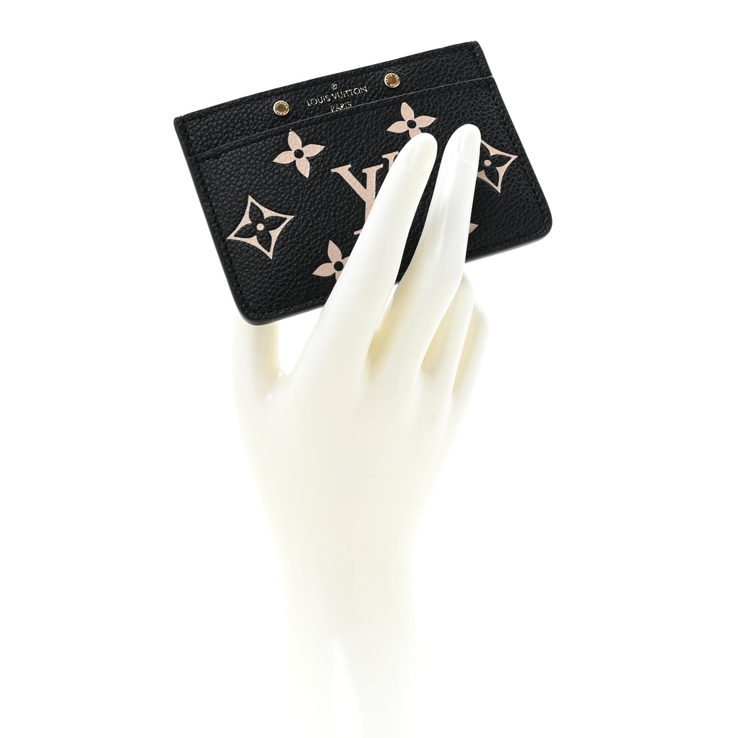 Empreinte Card Holder Black Beige