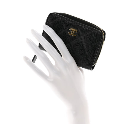 Chanel Caviar Quilted Zip Coin Purse Black 2 of 10