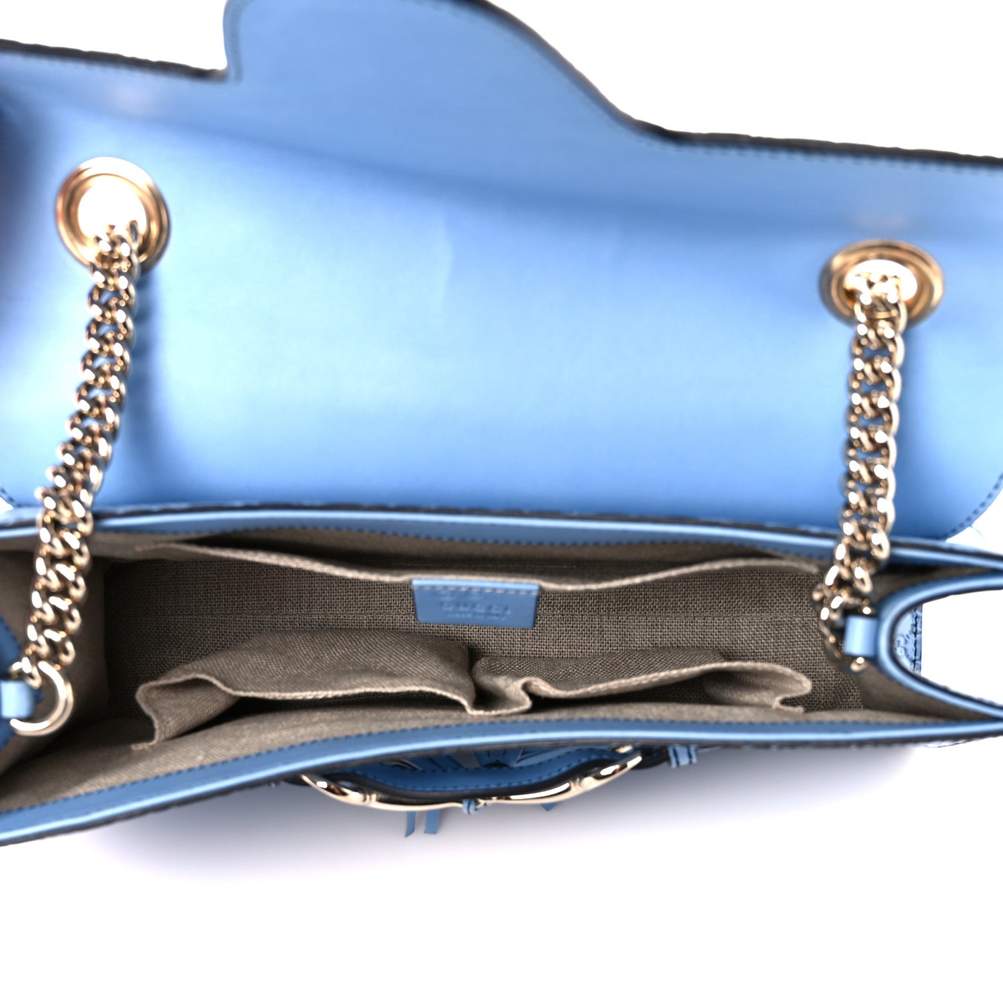 Microguccissima Medium Emily Chain Shoulder Bag Mineral Blue