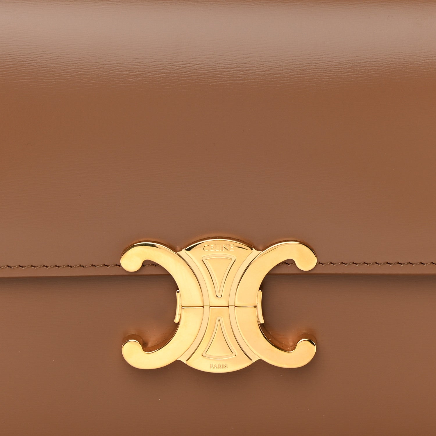 Celine Shiny Calfskin Medium Triomphe Bronze 9 of 14