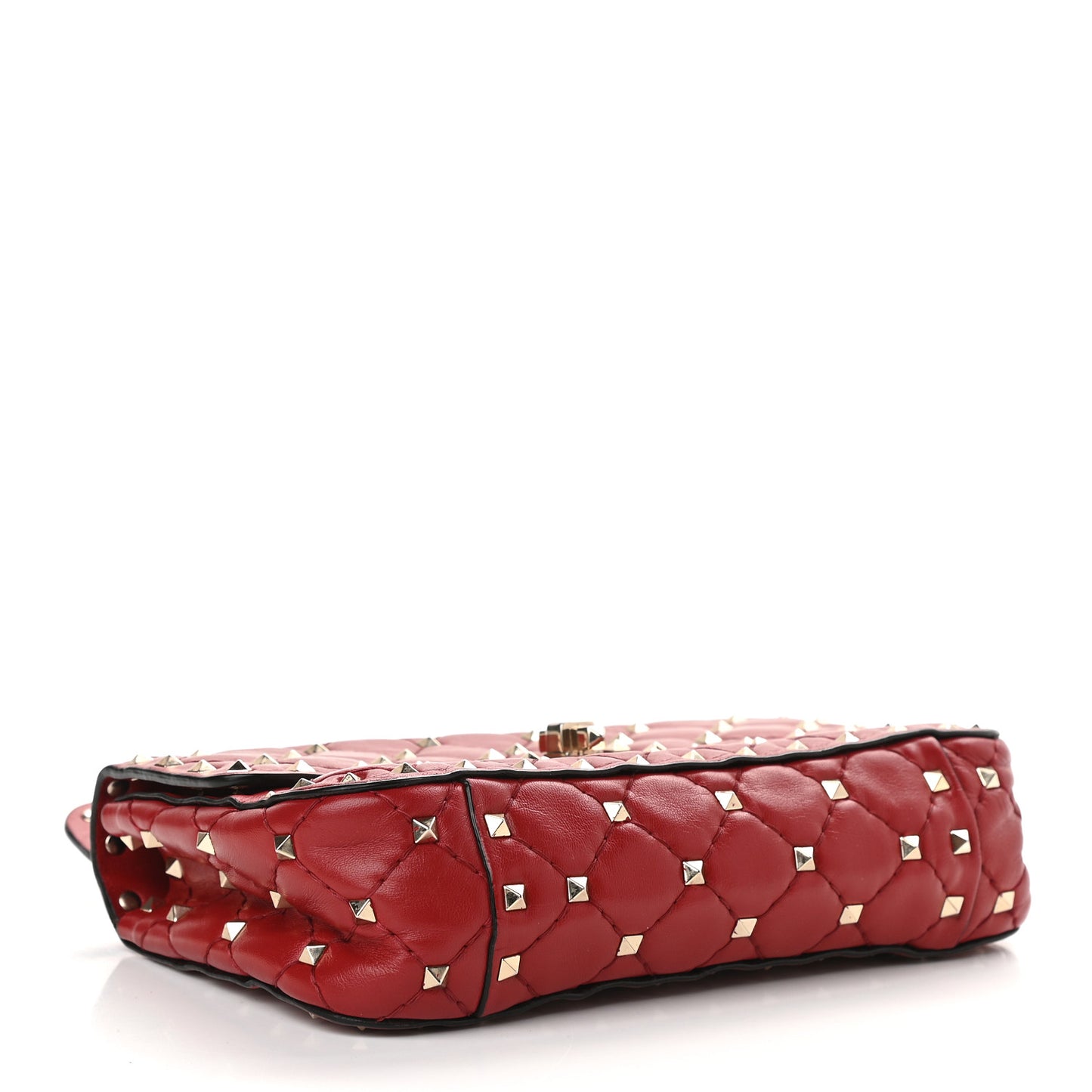 Nappa Small Rockstud Spike Shoulder Bag Rosso Valentino