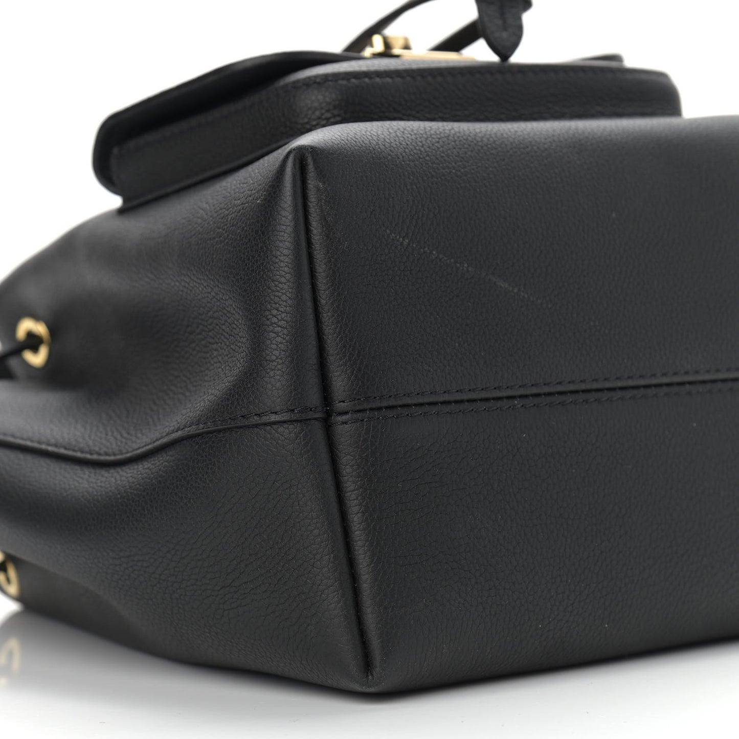 Calfskin Lockme Bucket MM Black